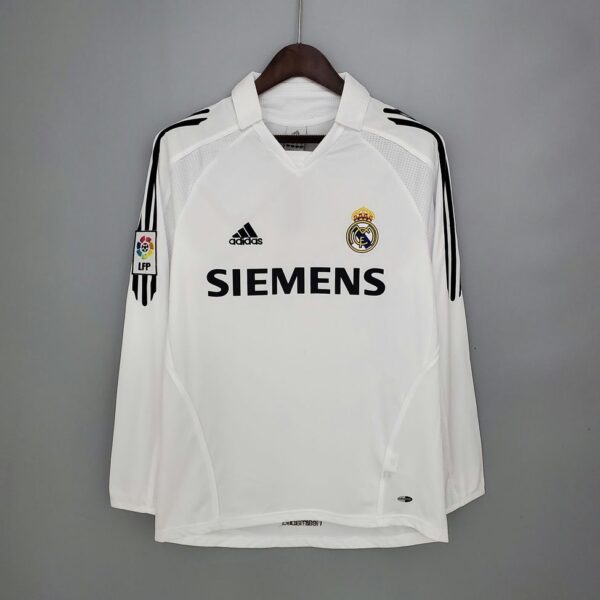 Real Madrid 2005-06 Home Retro Long Sleeve Jersey