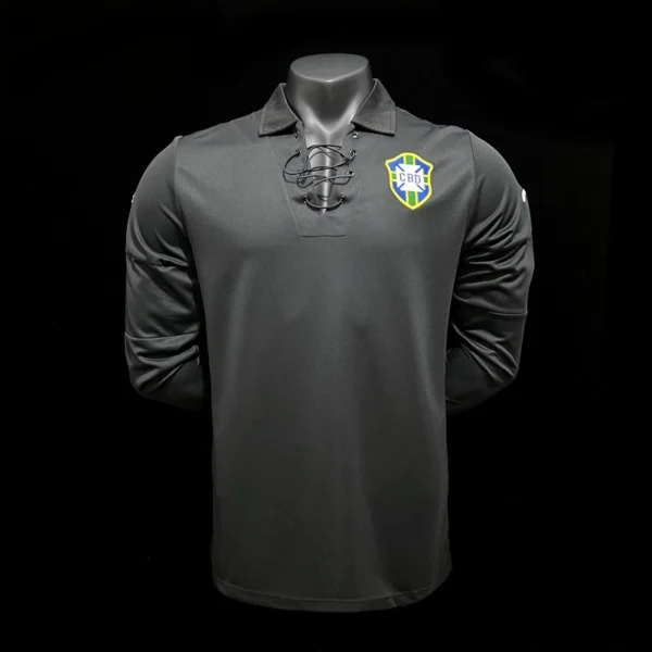 Brazil 2004-05 Black Retro Long Sleeve Jersey
