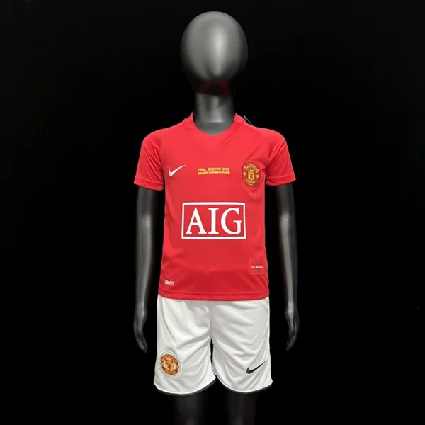 Manchester United 2007-08 Home Champions League Kids Kit