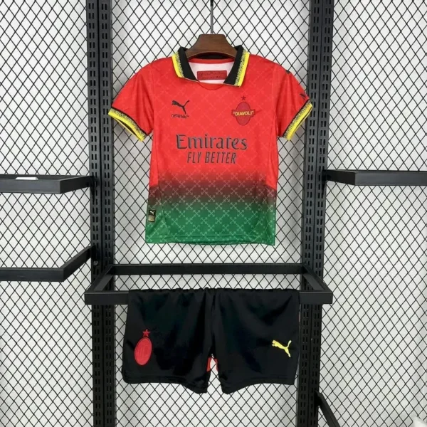 AC Milan 2025-26 Red Co-Branded Kids Kit