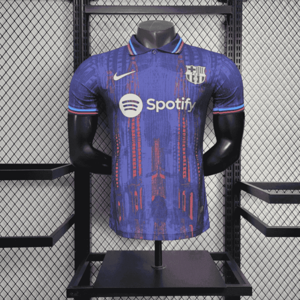 Barcelona 2025-26 Blue Red Vertical Line Special Edition Jersey Player Version