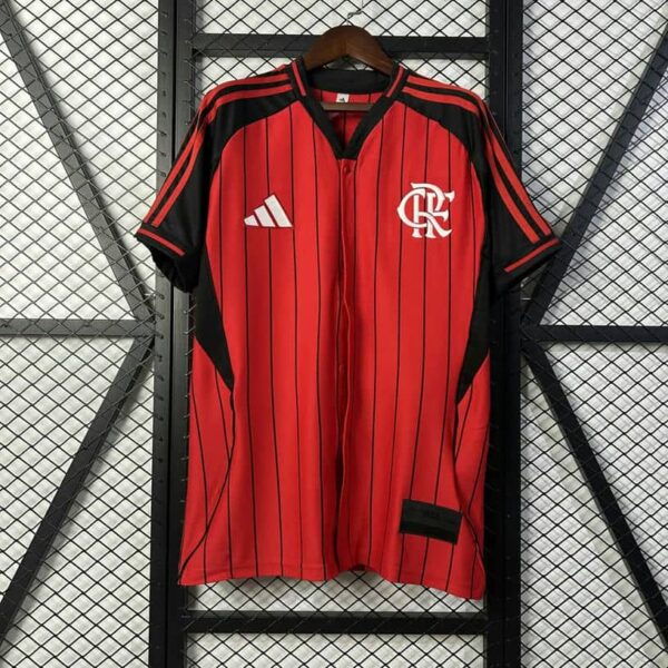 Flamengo 2025-26 Red Black Pinstripe Special Edition Jersey