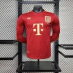 Bayern Munich 2025-26 Red Gold 125th Anniversary Special Edition Long Sleeve Jersey Player Version