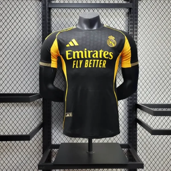 Real Madrid 2025-26 Black Yellow Panel Special Edition Jersey Player Version