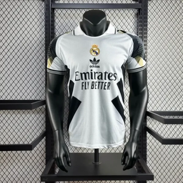 Real Madrid 2025-26 White Black Panel Special Edition Jersey Player Version