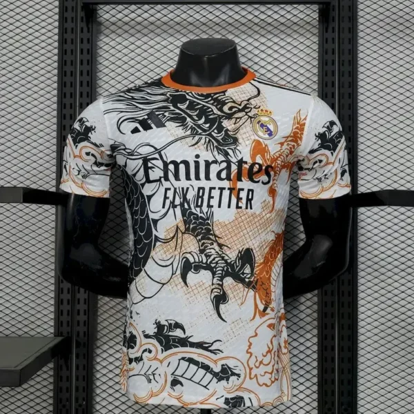 Real Madrid 2025-26 White Gold Dragon Special Edition Jersey Player Version