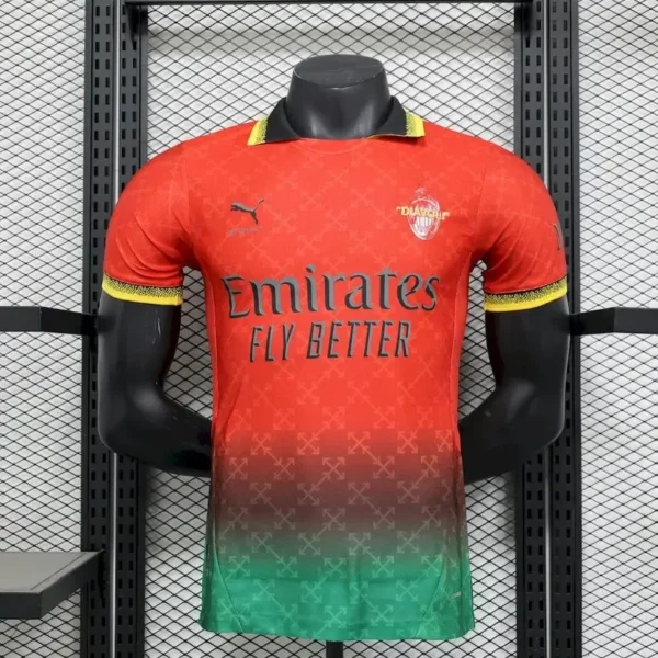 AC Milan 2025-26 Red Green Gradient Co-Branded Jersey Player Version