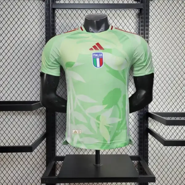 Italy 2025-26 Light Green Leaf Training Jersey Player Version