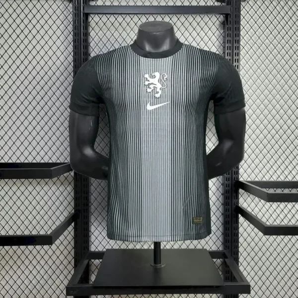 Netherlands 2025-26 Black Striped Goalkeeper Jersey Player Version