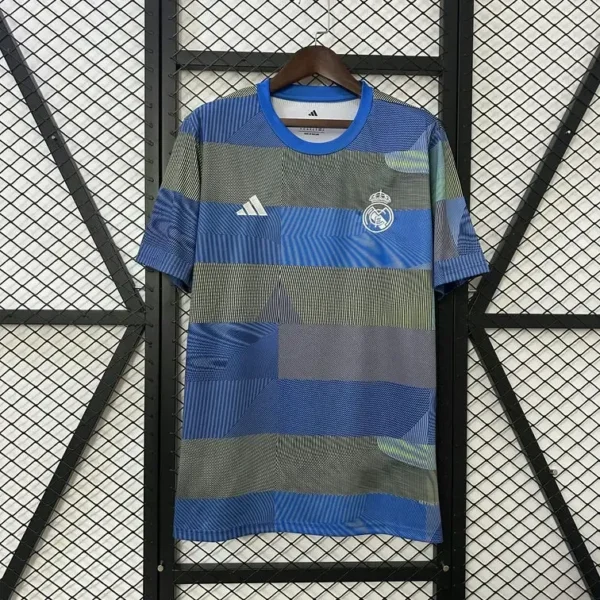 Real Madrid 2025-26 Blue Stripes Training Jersey