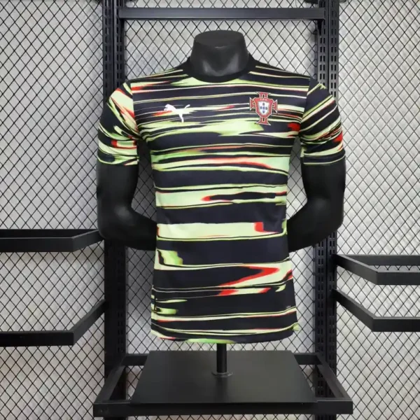 Portugal 2025-26 Black Brushstroke Training Jersey Player Version