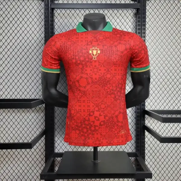 Portugal 2025-26 Red Geometric Anniversary Edition Jersey Player Version