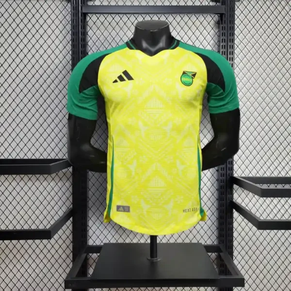 Jamaica 2025-26 Bright Yellow Pattern Jersey Player Version