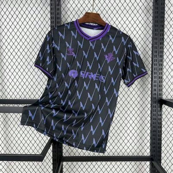 Real Betis 2025-26 Black Purple Lightning Pre-Match Training Jersey