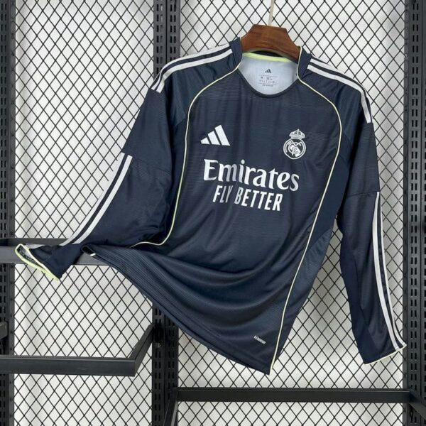 Real Madrid 2025-26 Away Long Sleeve Jersey Fan Version
