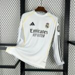 Real Madrid 2025-26 Home Long Sleeve Jersey Fan Version