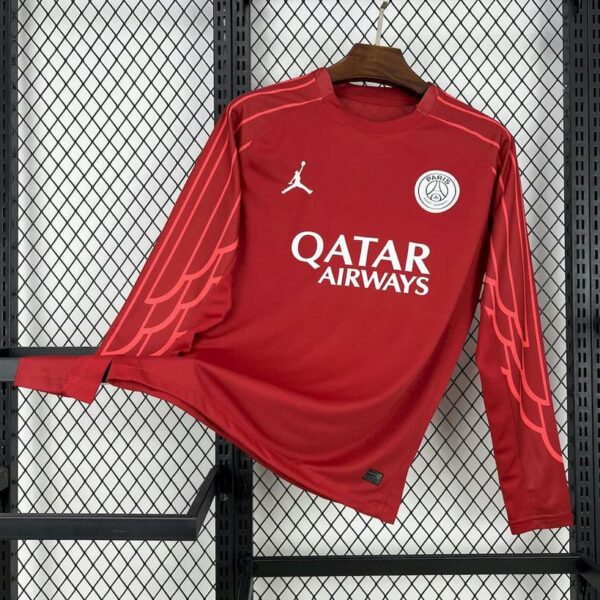 PSG 2025-26 Red Goalkeeper Long Sleeve Jersey
