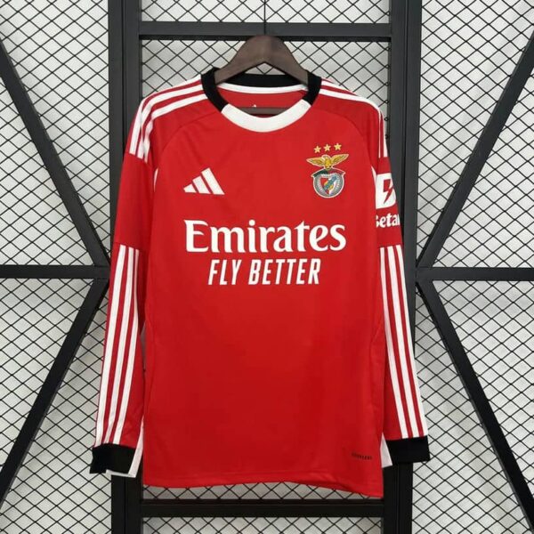 Benfica 2025-26 Home Long Sleeve Jersey Fan Version