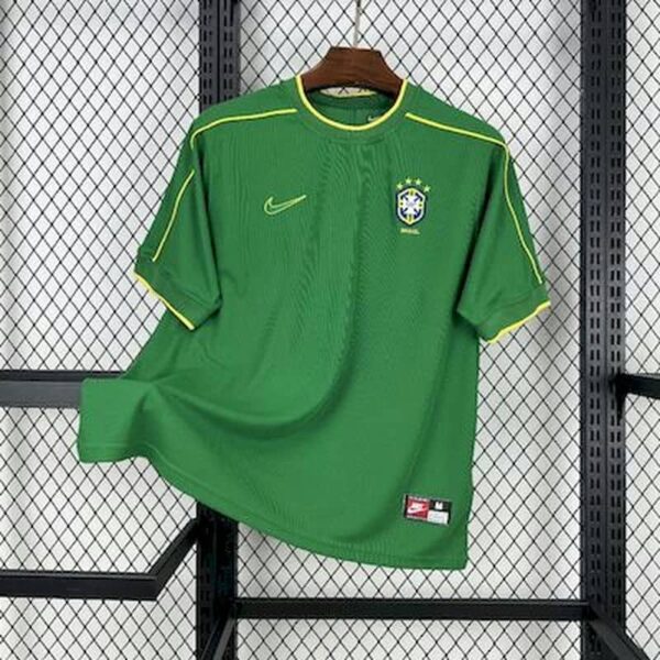 Brazil 1998-99 Green Goalkeeper Retro Jersey