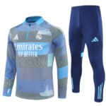 Real Madrid 2025-26 Light Blue (Camo Edition) Half Zip Long Sleeve Training Kit