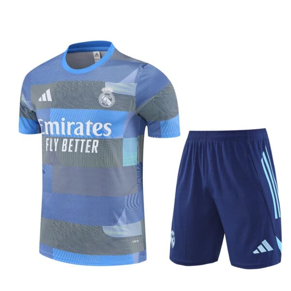 Real Madrid 2025-26 Light Blue (Camo Edition) Short Sleeve Training Kit
