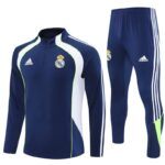 Real Madrid 2025-26 Royal Blue Half Zip Long Sleeve Training Kit
