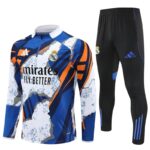 Real Madrid 2025-26 Yellow Blue (Camo Edition) Half Zip Long Sleeve Training Kit