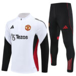Manchester United 2025-26 White Half Zip Long Sleeve Training Kit