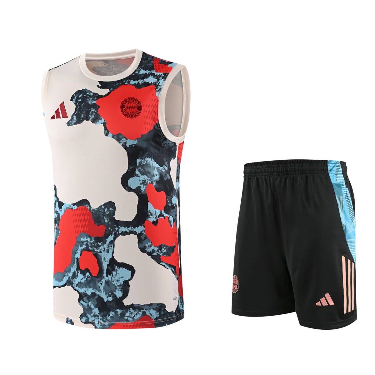 Bayern Munich 2025-26 White Camo Vest Training Kit - Image 1