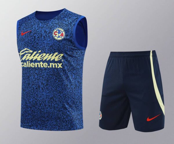 Club America 2025-26 Blue Speckle Vest Training Kit