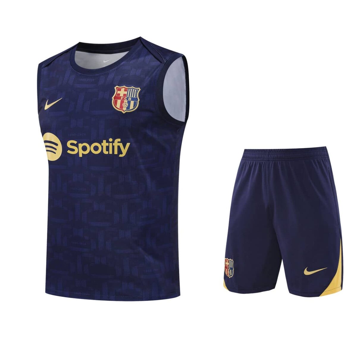 Barcelona 2025-26 Dark Blue with Gold Vest Training Kit - Image 1