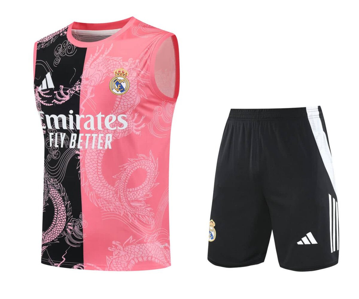 Real Madrid 2025-26 Pink Dragon Vest Training Kit - Image 1