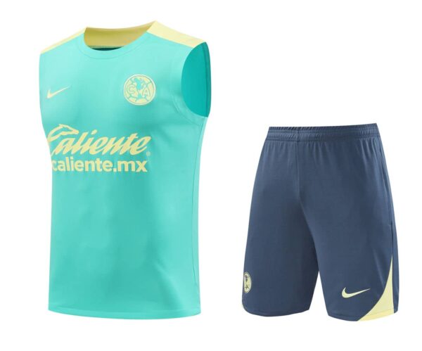 Club America 2025-26 Turquoise Yellow Vest Training Kit