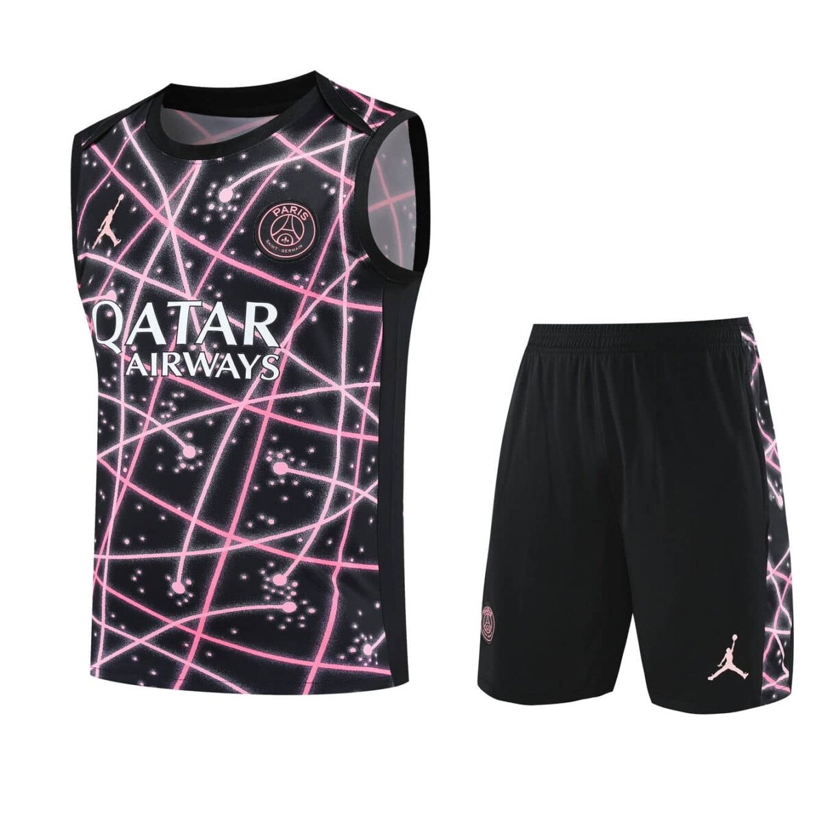 PSG Jordan 2025-26 Black Pink (Laser Grid Edition) Vest Training Kit - Image 1