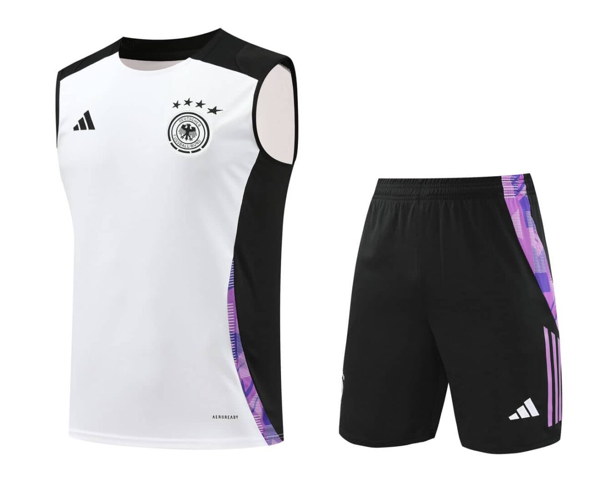 Germany 2025-26 White and Purple Vest Training Kit - Image 1