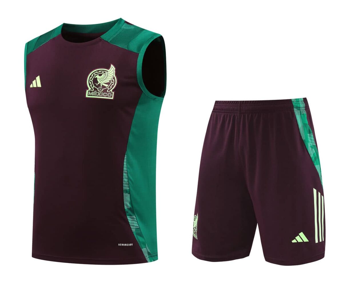 Mexico 2025-26 Maroon Green Vest Training Kit - Image 1