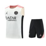 PSG Jordan 2025-26 White Black Pink Vest Training Kit
