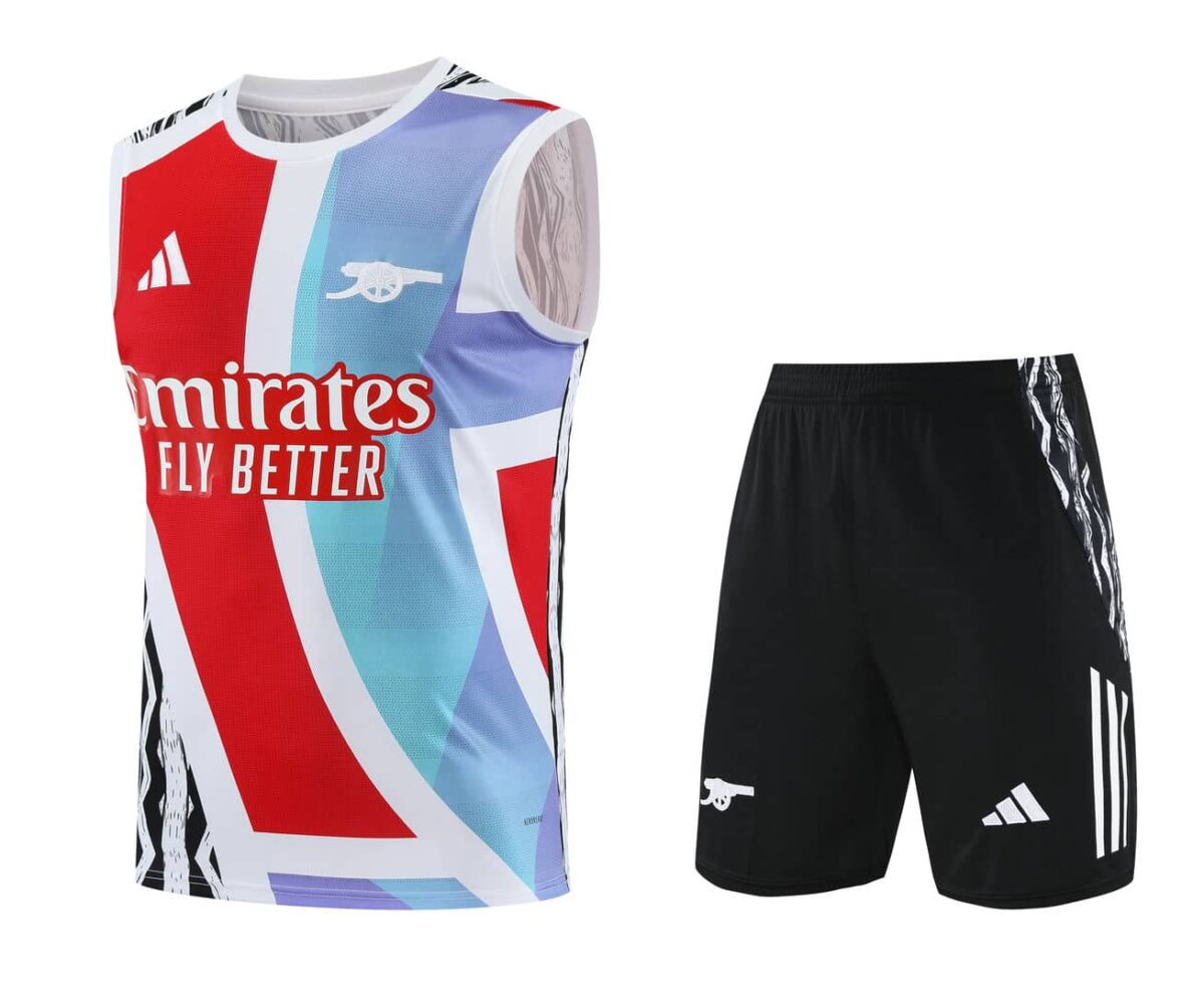 Arsenal 2025-26 Red Blue White (Pattern Edition) Vest Training Kit - Image 1