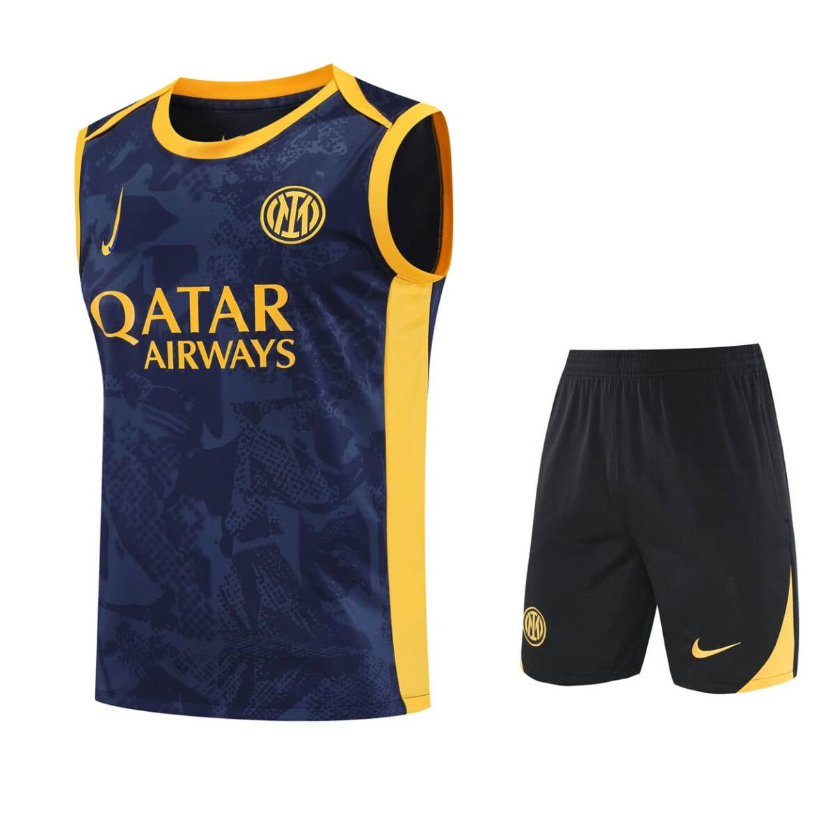 Inter Milan 2025-26 Navy and Yellow Vest Training Kit - Image 1