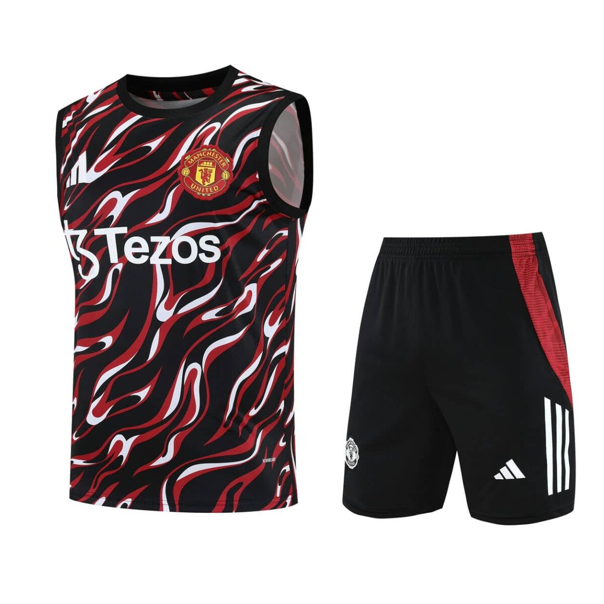 Manchester United 2025-26 Black Flame Vest Training Kit - Image 1