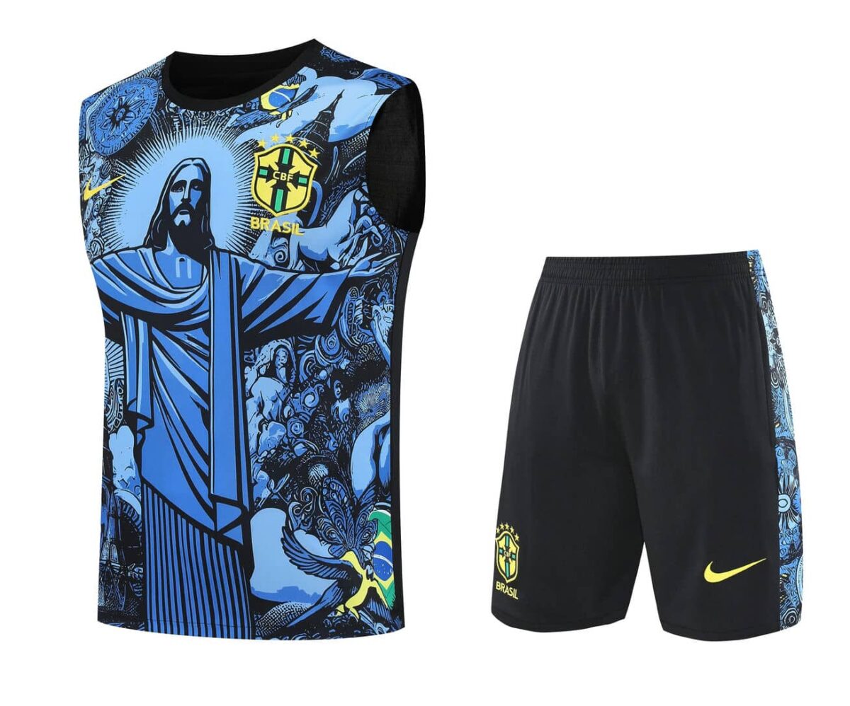 Brazil 2025-26 Blue Jesus Graphic Vest Training Kit - Image 1