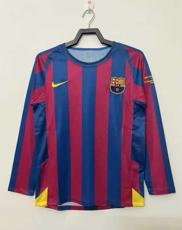 Barcelona 2005-06 Home Champions League Retro Long Sleeve Jersey