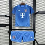 Bayern Munich 2025-26 Blue Goalkeeper Kids Kit