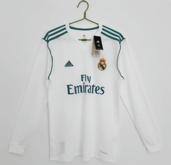Real Madrid 2017-18 Home Retro Long Sleeve Jersey