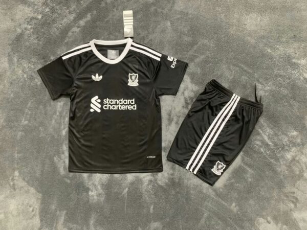 Liverpool 2025-26 Black White Special Edition Kids Kit