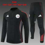 Ajax 2025-26 Black Half Zip Long Sleeve Kids Training Kit