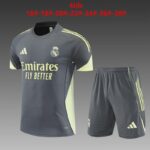 Real Madrid 2025-26 Dark Grey Short Sleeve Kids Training Kit