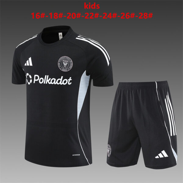 Inter Miami CF 2025-26 Black Short Sleeve Kids Training Kit