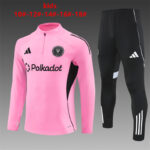 Inter Miami CF 2025-26 Pink Half Zip Long Sleeve Kids Training Kit