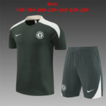 Chelsea 2025-26 Army Green Short Sleeve Kids Training Kit